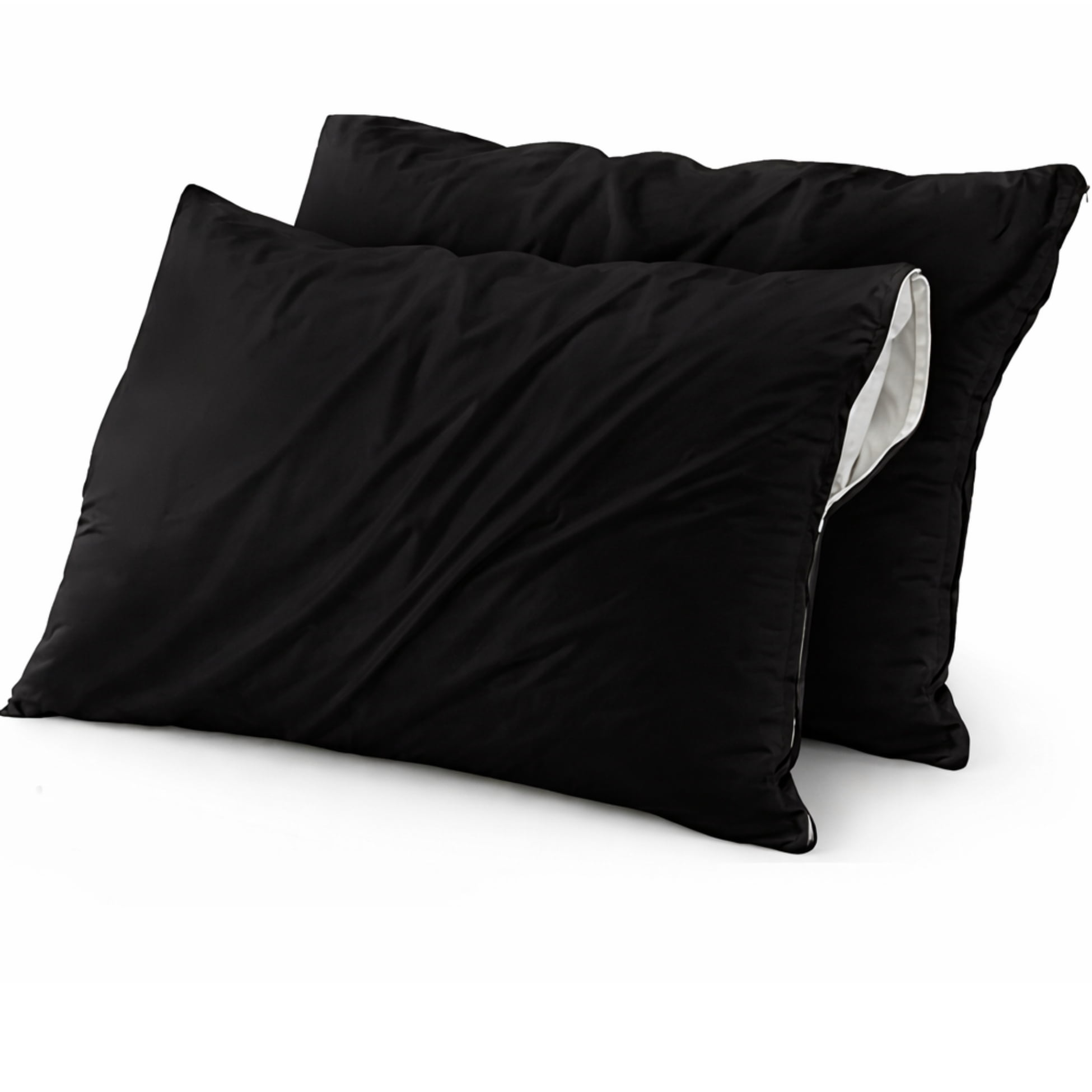 Aura Zeus - Set De 2 Fundas Para Almohadas Impermeables 50 X 90 Cm Antimanchas Negro Az