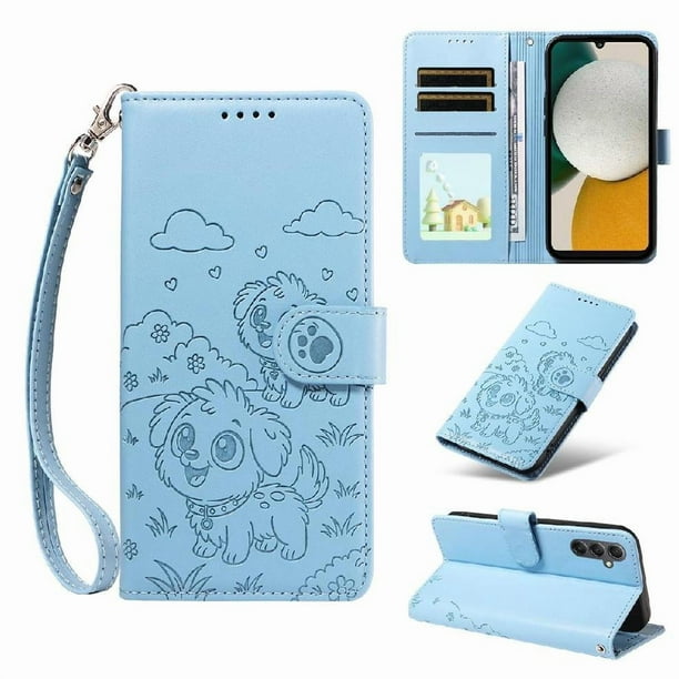 Funda Billetera FOXDOCK Compatible con Samsung Galaxy A34 5G, Diseño Perrito Tierno, Ranuras para Tarjetas y Soporte Plegable