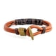 thumbnail image 2 of Pulsera unisex cuero naranja con detalles en cuero negro y café, 2 of 7