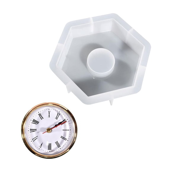 Relojes Modelos de Silicona Relojes Modelos de Resina Láminas de Silicona Europea para Manualidades Decoración de Oficina Moldeado Adornos de Go Hexágono
