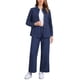 thumbnail image 2 of INSPIRE CHIC Conjunto de 2 Piezas de Lino para Mujer Camisa Abotonada Pantalones de Pierna Ancha con Cordón Conjunto Casual L Azul Marino, 2 of 6