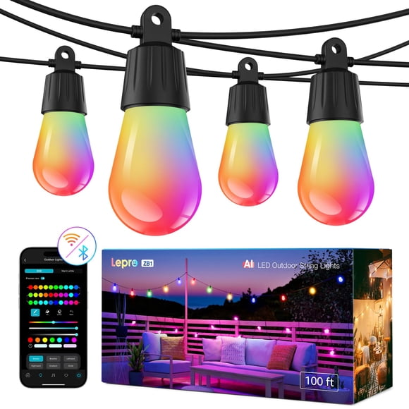 Guirnaldas de luces Lepro ZB1, 30 LED, 30 m, RGB, blanco cálido, Wi‑Fi