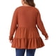 thumbnail image 3 of Agnes Orinda Ropa de Halloween para Mujer Tallas Grandes Tops Babydoll de Escuela Universidad de Manga Larga Cuello Redondo Casual Suelto Blusas Peplum Túnicas 2X Rojo Ladrillo, 3 of 6