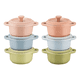 thumbnail image 1 of Staub stoneware ceramic 6-pc mini round cocotte set-macaron, 1 of 3
