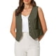 thumbnail image 1 of INSPIRE CHIC Chaleco de Lino para Mujer sin Mangas con Botones en el Cuello en V Formal para el Trabajo Talla 2XL Verde Oliva, 1 of 5
