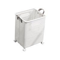 Bothyi - Cesto De Ropa Sucia Con 4 Ruedas Cesto De Ropa Sucia Para Uso En Viajes Dormitorio Lavandería M Blanco