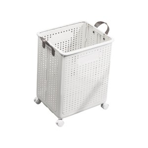Bothyi - Cesto De Ropa Sucia Con 4 Ruedas Cesto De Ropa Sucia Para Uso En Viajes Dormitorio Lavandería M Blanco