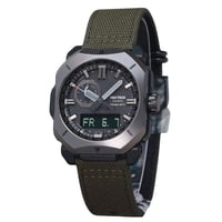 Casio - Reloj Análogo Digital Para Hombre Protrek Correa De Tela Cordura Verde Dial Gris Tough Solar Prw-6900Yb-3 100M