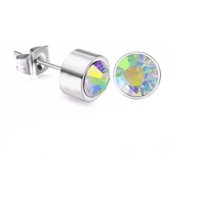 Elbauldejuma - Punto Luz 5Mmtornasolados Acero Inoxidable Aretes Aros