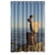 thumbnail image 1 of Cortina de ducha con diseño de piedras de artista en el mar, con ganchos, tamaño 48 x 72 pulgadas, 1 of 3