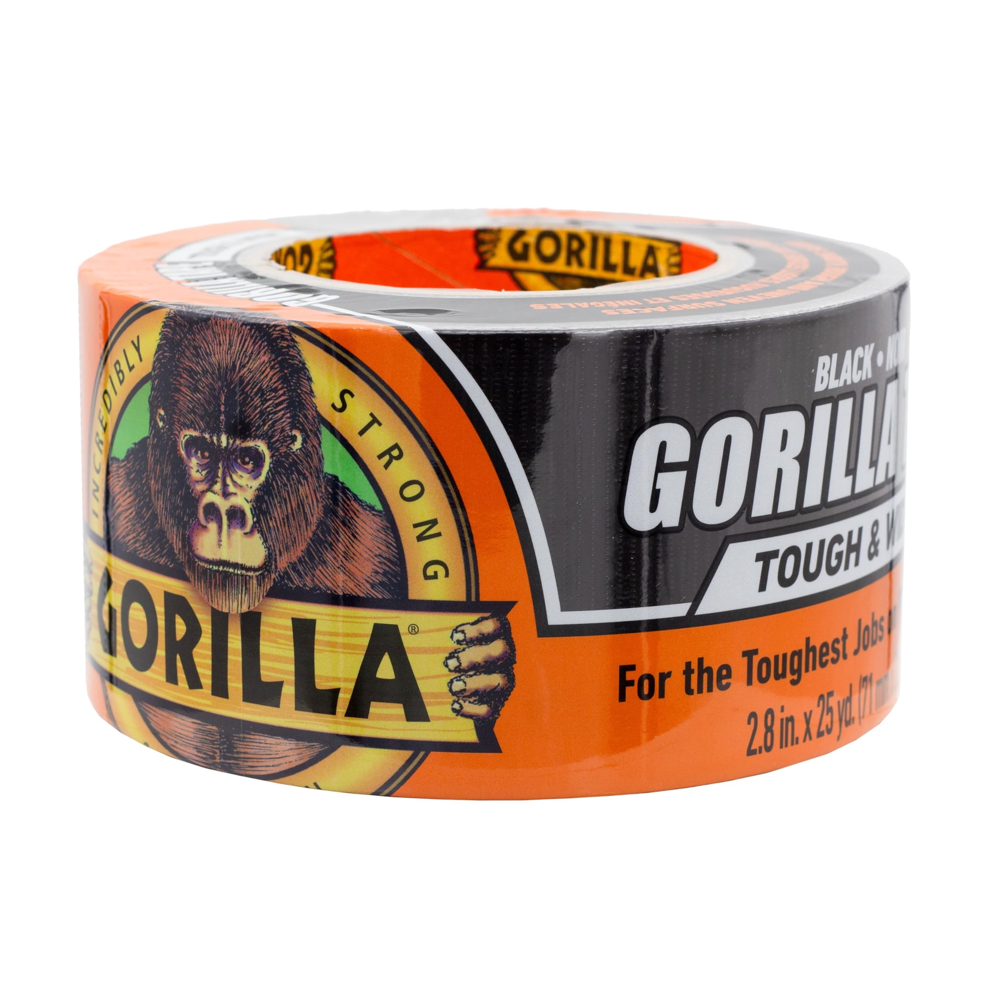 Cinta Adhesiva Gorilla Tough & Wide, Negra, 2,88 Cm X 22,86 M (paquete De 1)