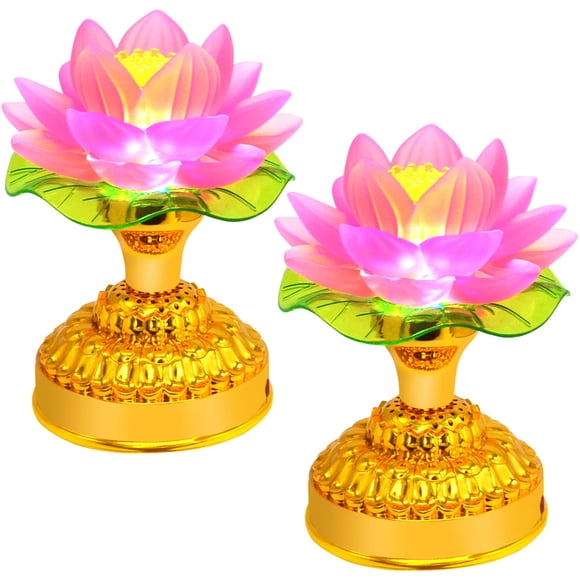 Lámpara Fengshuibringluck LED Loto Luz de Colores 2 Piezas