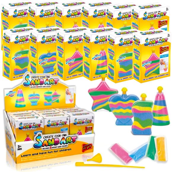 Kits de arte de arena Liberty Imports Create Colored Sand Kids, paquete de 12
