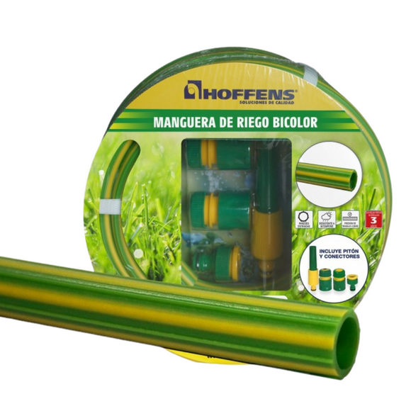 Kit Manguera + Accesorios Jardín Bicolor 1/2"20Mts HOFFENS
