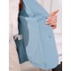 thumbnail image 5 of INSPIRE CHIC Blazer de algodón y lino de manga corta de verano para mujer, casual de negocios para oficina y uso casual M Azul claro, 5 of 6