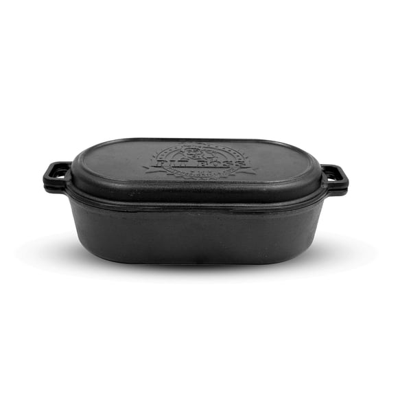Asador PIT BOSS de 6 cuartos de hierro fundido con tapa