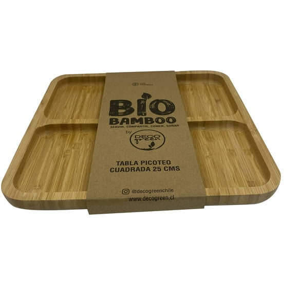 Tabla Picoteo Bio Bamboo Cuadrada 25 cm