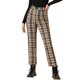 thumbnail image 1 of Pantalones de Mujer a Cuadros de Cintura Alta Tartan Cuadriculados para Trabajo Casual en Oficina y Uso Diario M Marrón Oscuro, 1 of 6