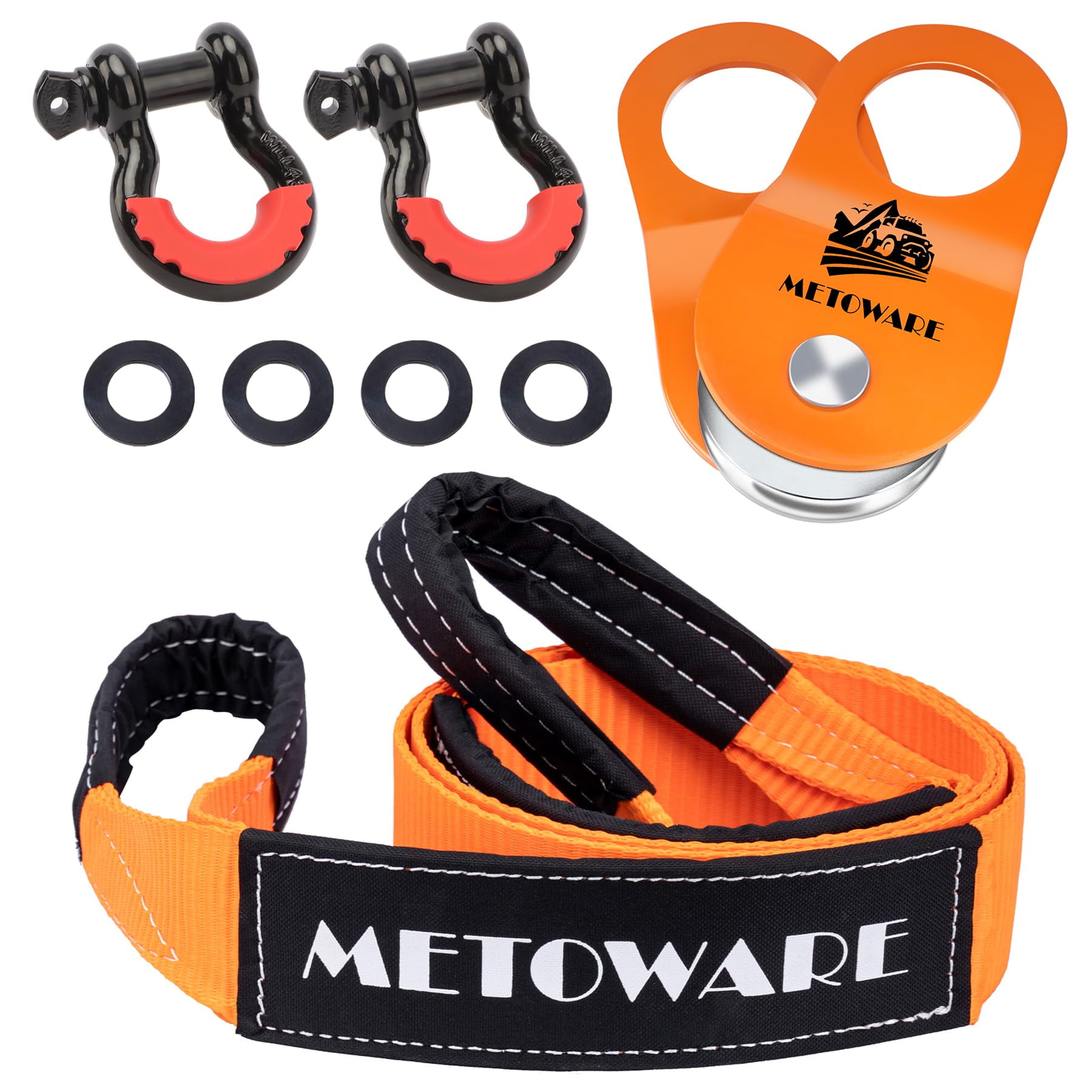 Metoware - Kit De Recuperación Offroad Winch Snatch Block De 10 Toneladas