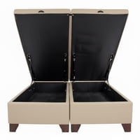 Vitelio - Base De Cama Baúl 2 Plazas Beige