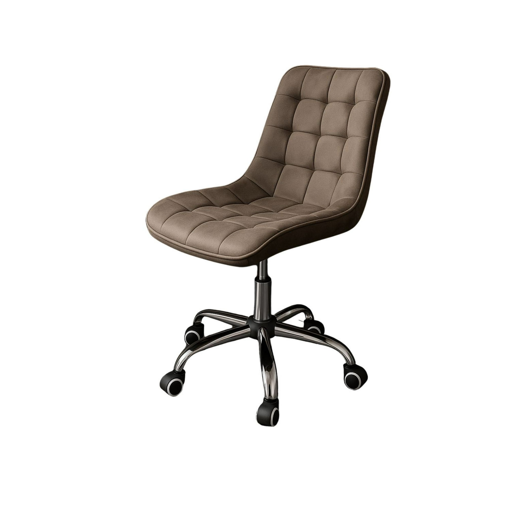 Habita2 Chile - Silla De Escritorio Ergonómica Tapizada En Terciopelo Premium Modelo Oficina Roma - Café