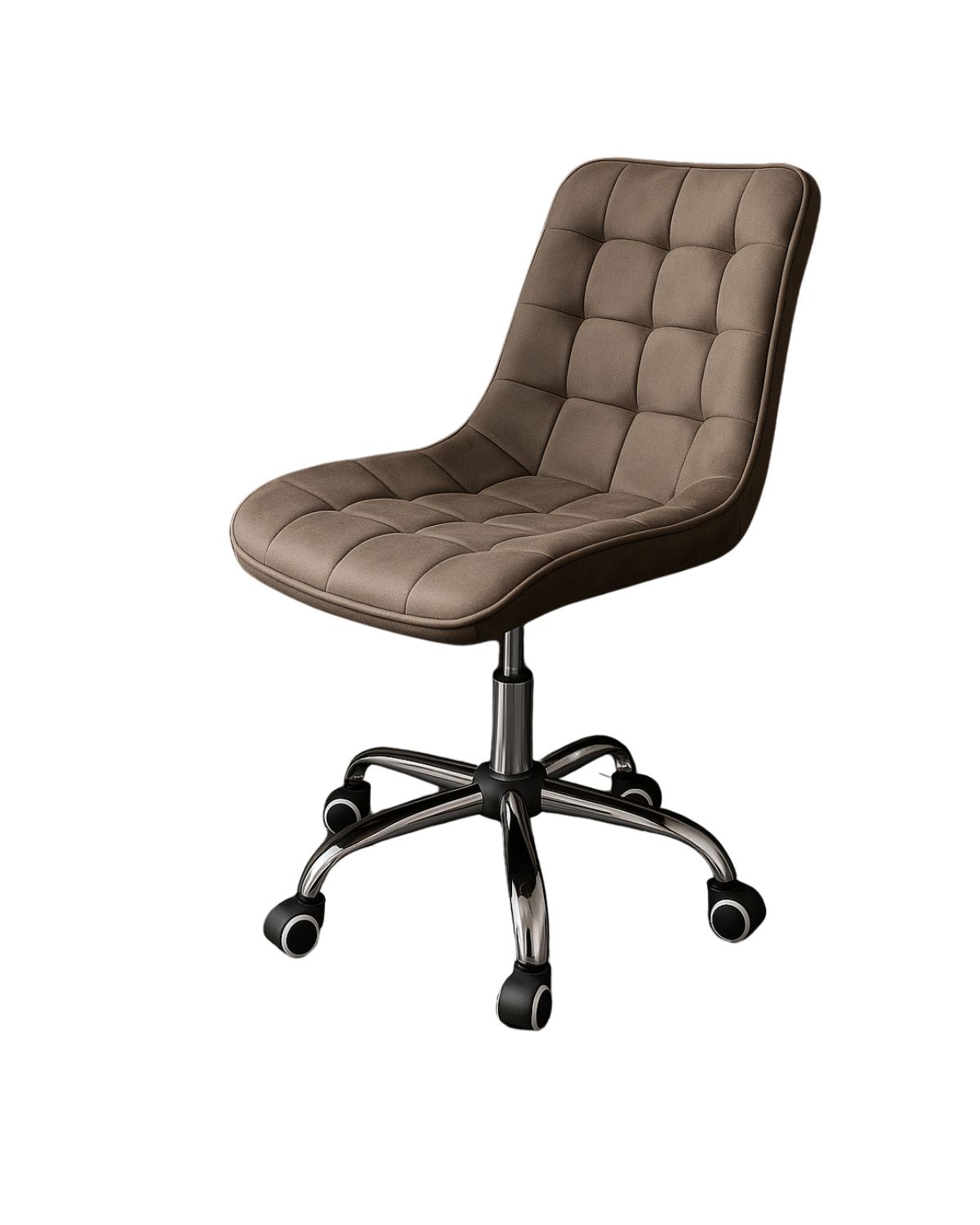 Habita2 Chile - Silla De Escritorio Ergonómica Tapizada En Terciopelo Premium Modelo Oficina Roma - Café