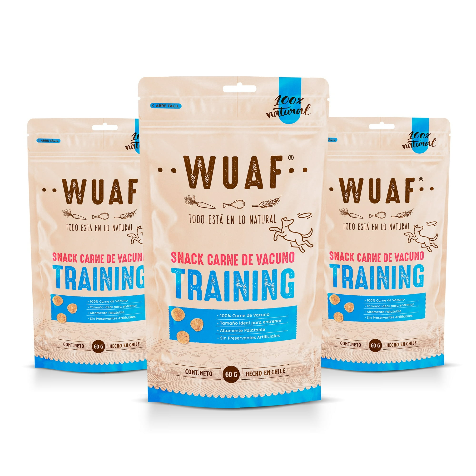 Pack 3un. Snack Adiestramiento Wuaf 60gr