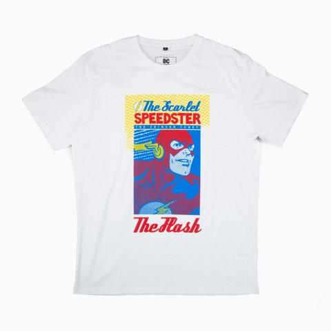 Dc Comics - Polera Hombre You The Flash Caratula Blanco