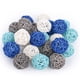 thumbnail image 1 of Bolas decorativas de ratán DomeStar de 5 cm, azul oscuro y blanco, 1 of 6