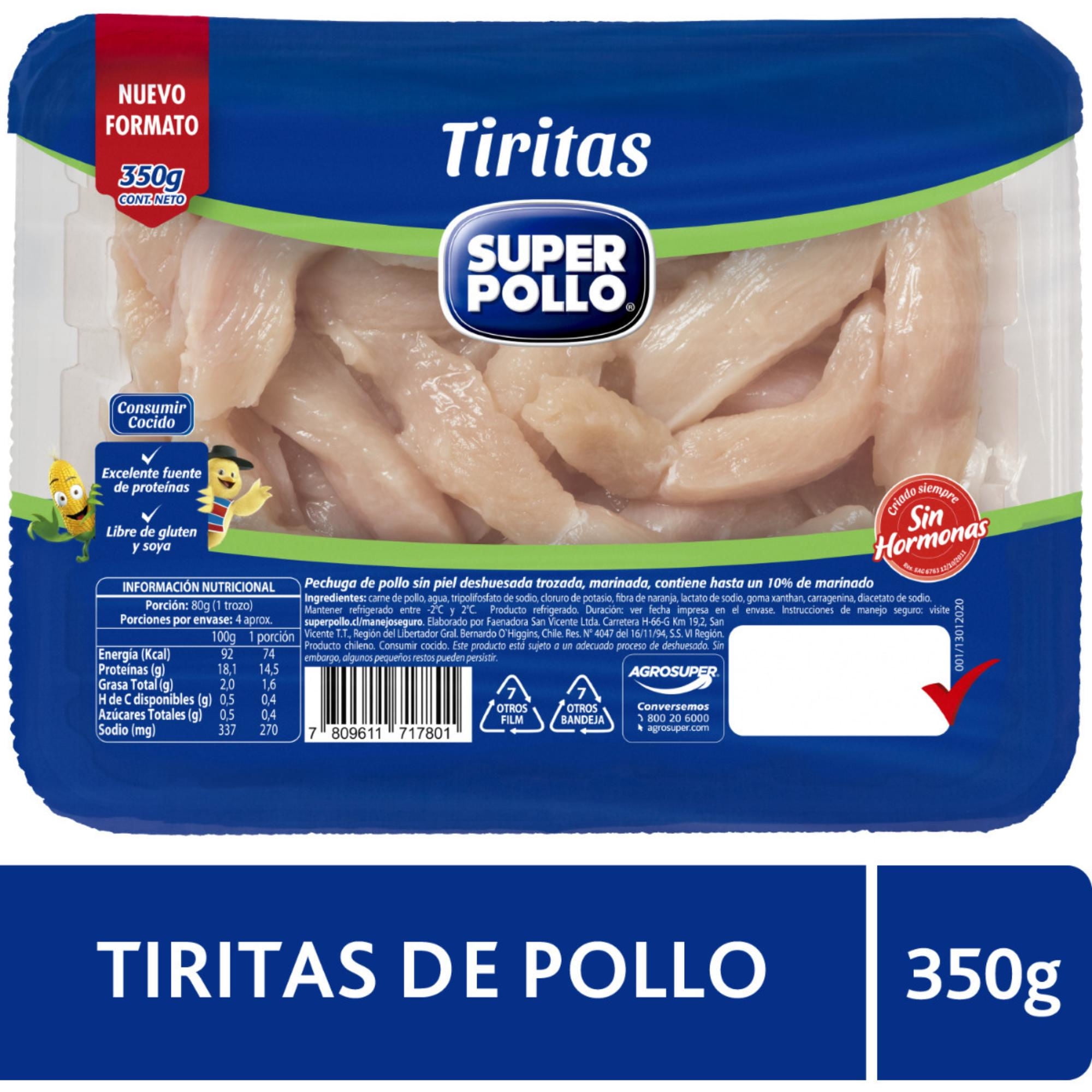 Pollo En Tiritas Envasado 350 g Super Pollo