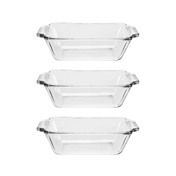 Molde para pan de vidrio Anchor Hocking 1,4 L, juego de 3