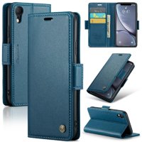 Caseme Tipo Cartera Iphone Xr Con Cierre Magnético, Rfid, Tarjetero, Soporte, Carga Inalámbrica