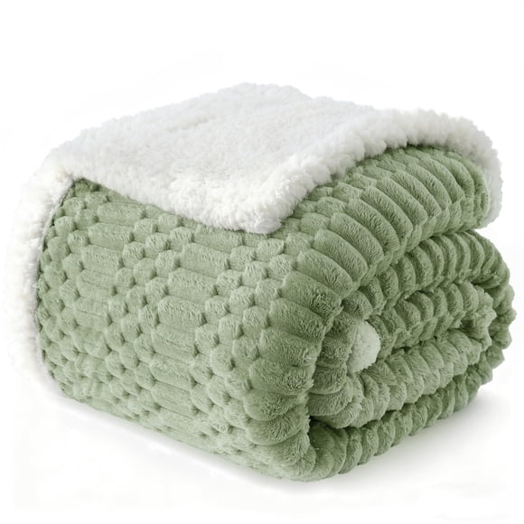Manta polar Sherpa Gracelife Z01 verde 150 x 200 cm