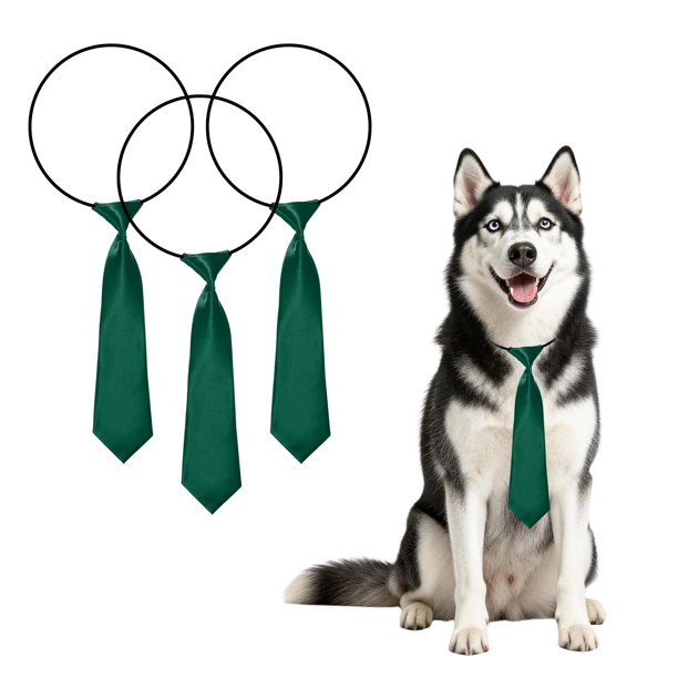 Uxcell Corbatas de Collar para Perros, Corbatas de Cuello para Mascotas a Granel Accesorios de Aseo de Collar de Lazo (3 Piezas, Poliéster, Verde Oscuro) para Uso Diario de Mascotas Medianas y Grandes