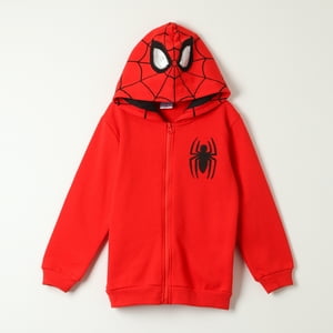 Poleron Abierto Niño Spiderman Cubierto Rojo Marvel