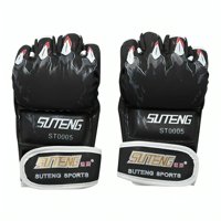 Genérico - Guantes Boxeo Lucha De Medio Dedo Para Entrenamiento Negro