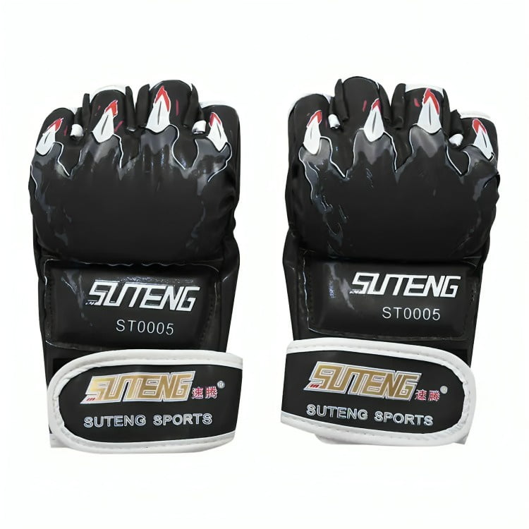 Genérico - Guantes Boxeo Lucha De Medio Dedo Para Entrenamiento Negro