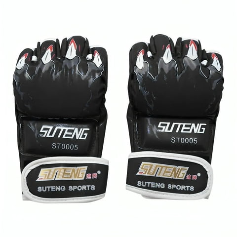 Genérico - Guantes Boxeo Lucha De Medio Dedo Para Entrenamiento Negro