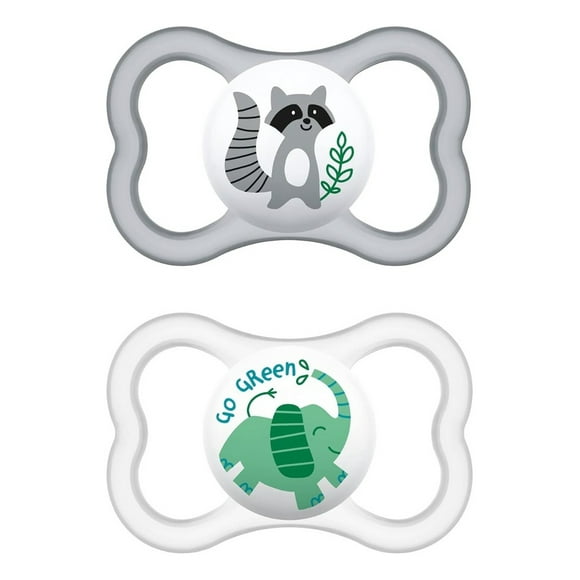 2 Chupetes Silicona Air Mam 6m+ Gris Edad 6-12 Meses