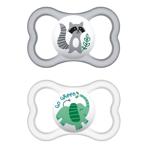 Maam Company - 2 Chupetes Silicona Air Mam 6M+ Gris Edad 6-12 Meses