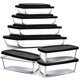 thumbnail image 1 of Juego de almacenamiento de alimentos EATEX 7 piezas de vidrio con tapas negras, 1 of 5