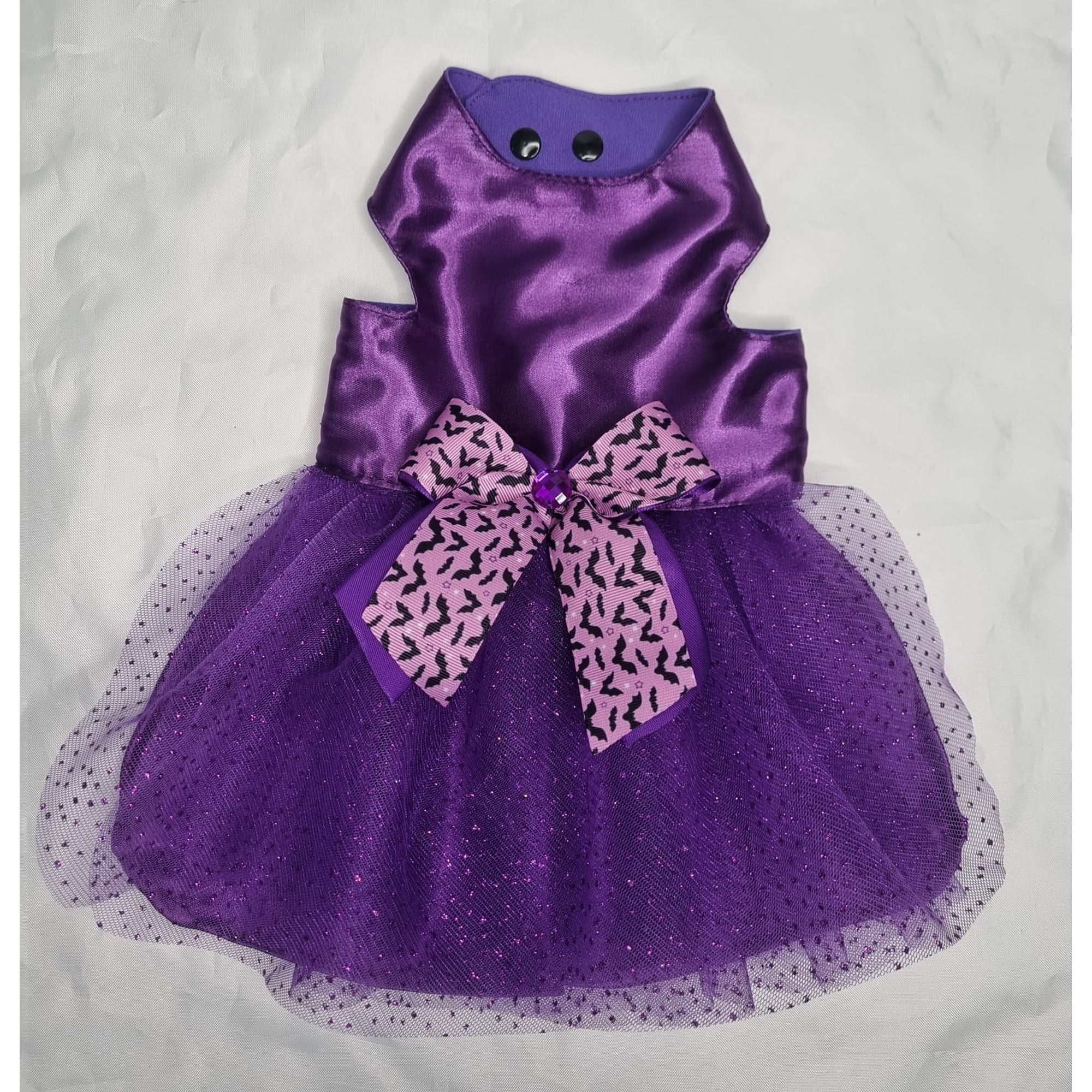 Vestido mascota halloween tul morado talla S