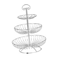 Magideal - De De Material Acero Inoxidable De 3 Niveles, Soporte De Almacenamiento, Soporte De Alambre De Metal Desmontable, Soporte Para Frutero Para