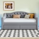 thumbnail image 2 of Upholstered Twin XL Size Daybed with LED Belt and 2 Drawers, Gray, 2 of 3