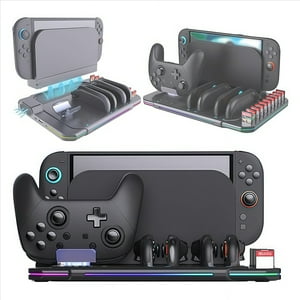 Genérico - Soporte De Carga Para Switch 2 Con Ventilador De Refrigeración Integrado, Diseño Integrado Para La Disipación Del Calor, Almacenamiento, Luz Indicadora Del Estado De Carga E Iluminación Ambiental Rgb