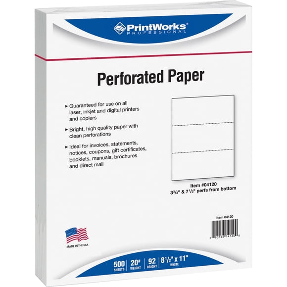 Paper PrintWorks Professional, 8,5 x 11, 20 libras, 500 hojas, color blanco