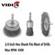 thumbnail image 3 of Juego de cepillos VIDICA Wire para taladro, 9 piezas con vástago hexagonal de 1/4 de pulgada, 3 of 7