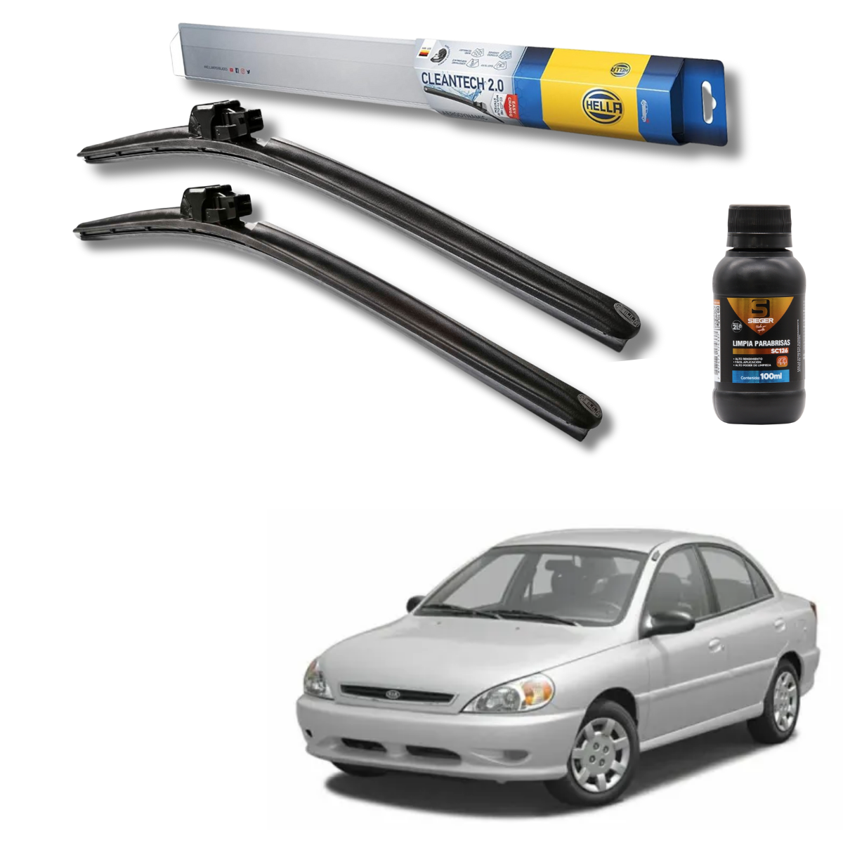 Plumillas Hella Cleantech Para Kia Rio 2000-2002