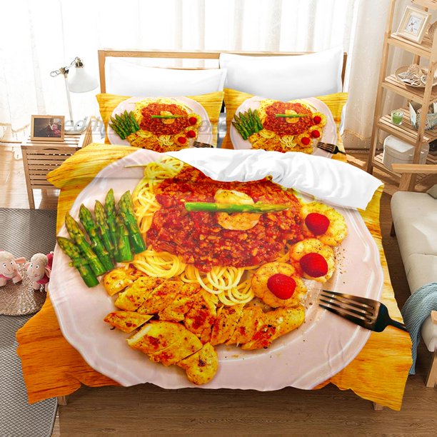 Gourmet Spaghetti Italian Bedding Set Bed Set Aldult Kid Bedroom Duvetcover Sets Breakfast