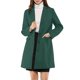 thumbnail image 1 of INSPIRE CHIC Abrigo de Mujer Color Sólido Solapa con Muesca Abotonado Invierno Peacoat Verde XS, 1 of 7